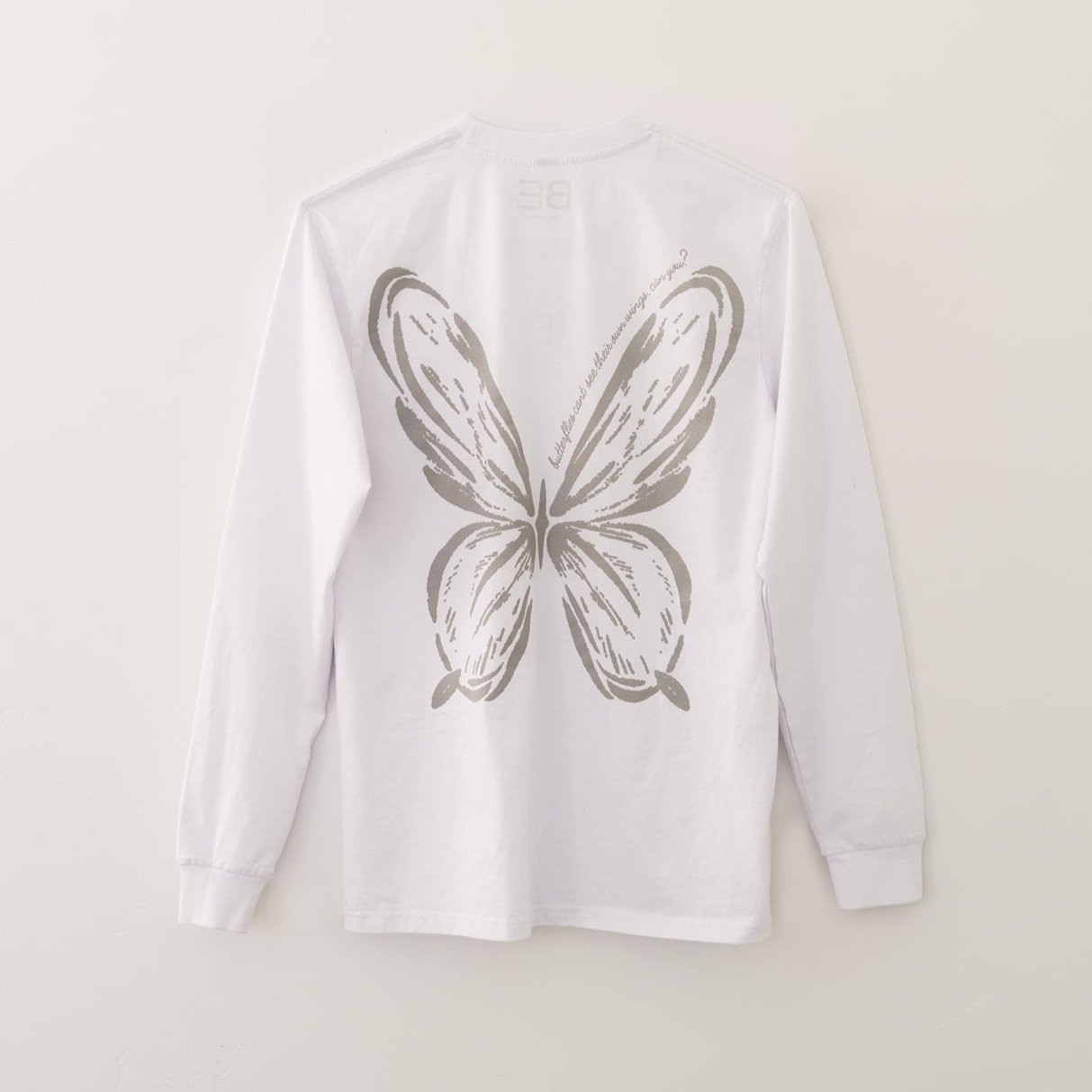 PRE-ORDER: Butterfly Long Sleeve Tee in White