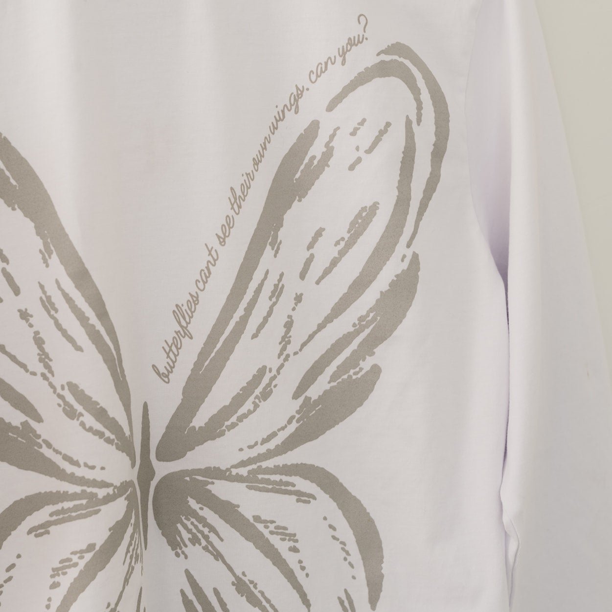 PRE-ORDER: Butterfly Long Sleeve Tee in White